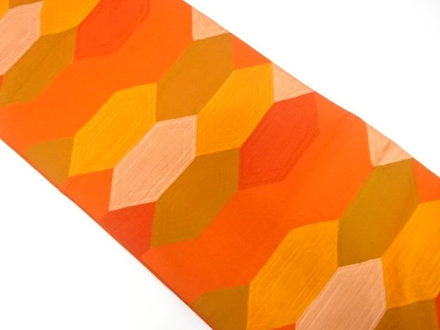 JAPANESE KIMONO / VARIATION OF TORTOISESHELL PATTERN WEAVE NAGOYA OBI